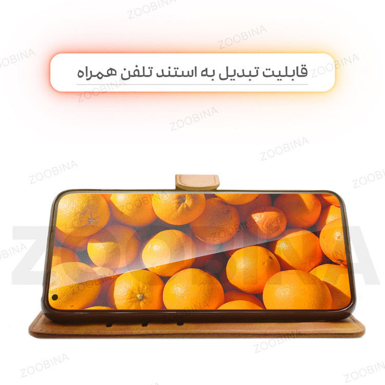 کیف کلاسوری زوبینا مدل Wood مناسب برای گوشی موبایل سامسونگ Galaxy Note 9 به همراه بند آویز