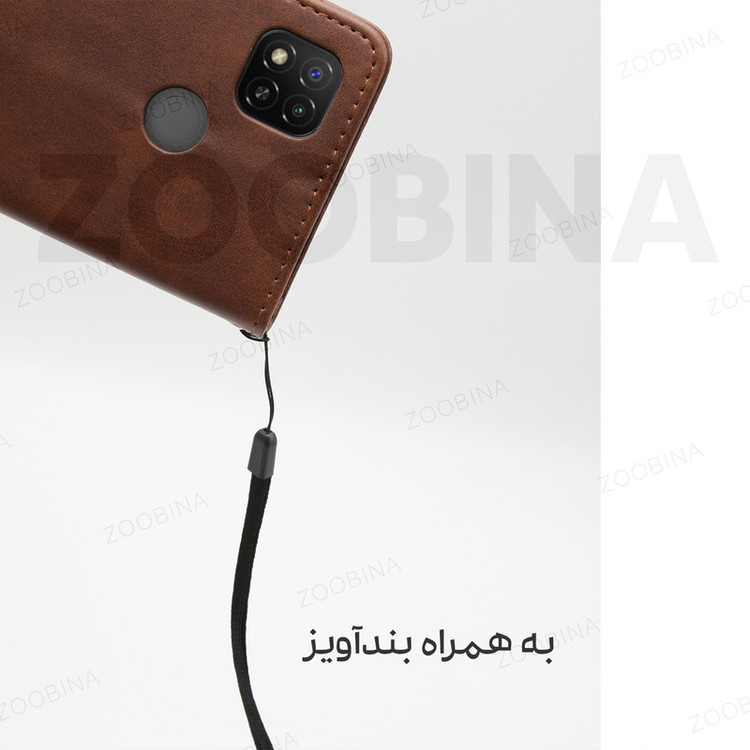 کیف کلاسوری زوبینا مدل Wood مناسب برای گوشی موبایل سامسونگ Galaxy Note 9 به همراه بند آویز
