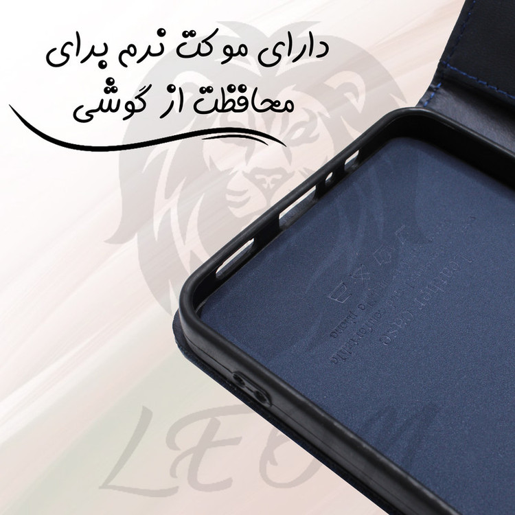 کیف کلاسوری لئون مدل Mokety مناسب برای گوشی موبایل سامسونگ Galaxy A30s به همراه بندآویز