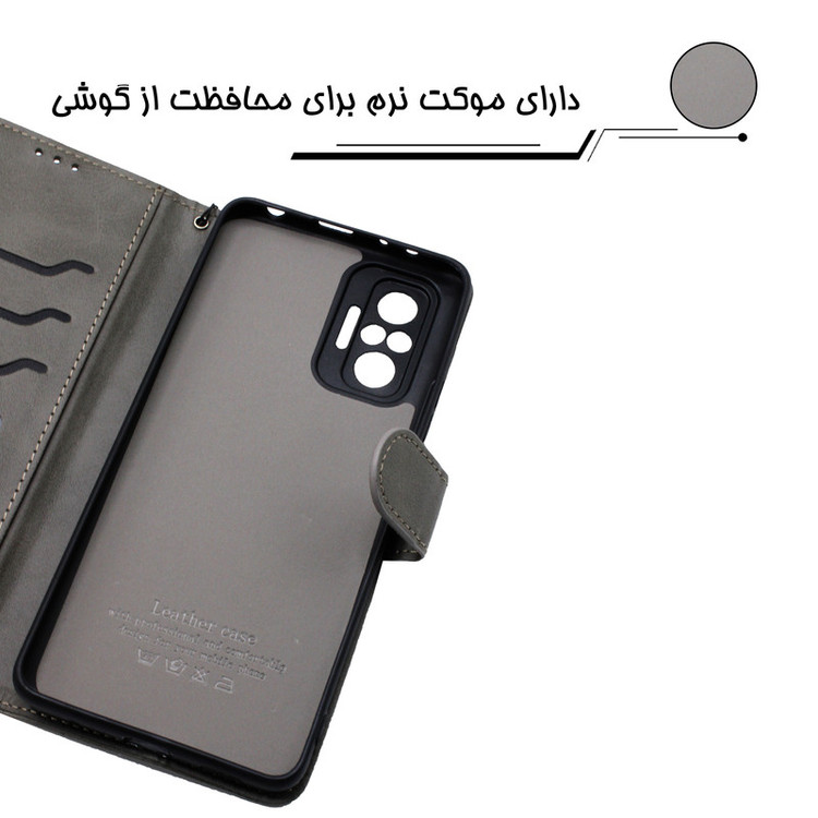 کیف کلاسوری مدل Grise مناسب برای گوشی موبایل سامسونگ Galaxy M13 4G به همراه بندآویز