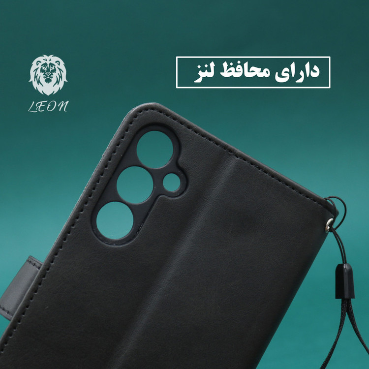 کیف کلاسوری لئون مدل Mortand Oro مناسب برای گوشی موبایل سامسونگ Galaxy S25 FE به همراه بندآویز
