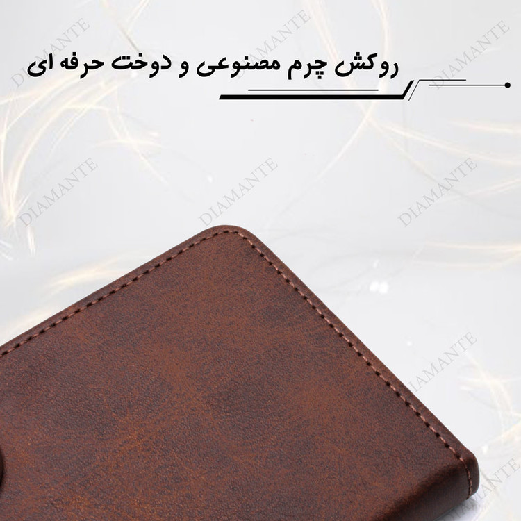 کیف کلاسوری دیامانته مدل gray Bk مناسب برای گوشی موبایل آنر X8B به همراه بند آویز