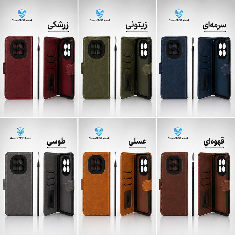کیف کلاسوری گاردتک اساک مدل Prime Band مناسب برای گوشی موبایل ریلمی 12 Pro Plus به همراه بندآویز
