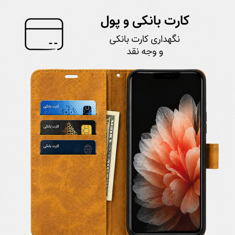 کیف کلاسوری گاردتک اساک مدل Prime Band مناسب برای گوشی موبایل ریلمی 12 Pro Plus به همراه بندآویز