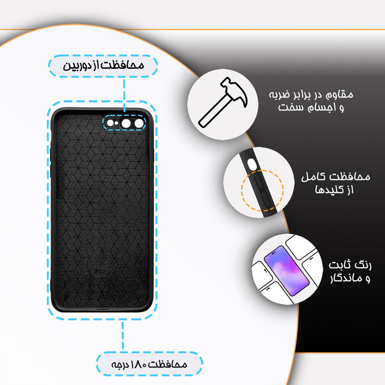 کاور گارد قاب مدل دورژله ای پسرانه مناسب برای گوشی موبایل اپل iPhone 7 Plus / 8 plus