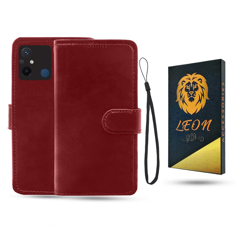 کیف کلاسوری مدل لئون Klif_1 مناسب برای گوشی موبایل شیائومی Redmi 12C به همراه بند آویز