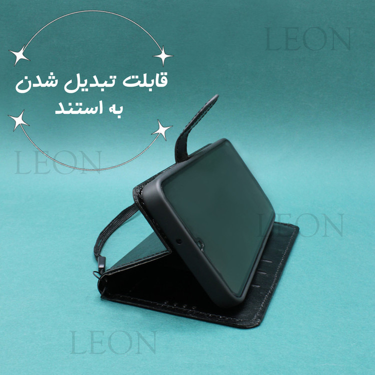 کیف کلاسوری مدل لئون Klif_1 مناسب برای گوشی موبایل شیائومی Redmi 12C به همراه بند آویز
