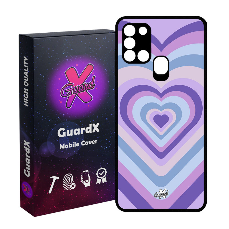 کاور گارد ایکس طرح قلب مدل Glass10534 مناسب برای گوشی موبایل سامسونگ Galaxy A21s