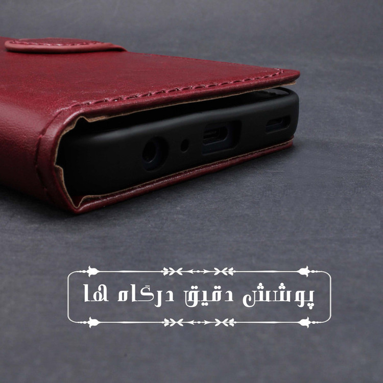 کیف کلاسوری لئون مدل Kiif مناسب برای گوشی موبایل سامسونگ Galaxy A70s به همراه بند آویز