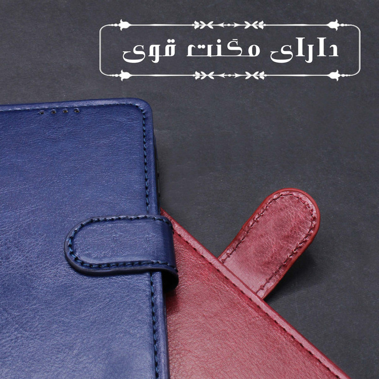 کیف کلاسوری لئون مدل Kiif مناسب برای گوشی موبایل سامسونگ Galaxy A70s به همراه بند آویز