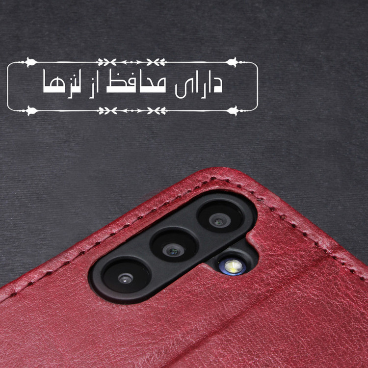 کیف کلاسوری لئون مدل Kiif مناسب برای گوشی موبایل سامسونگ Galaxy A70s به همراه بند آویز
