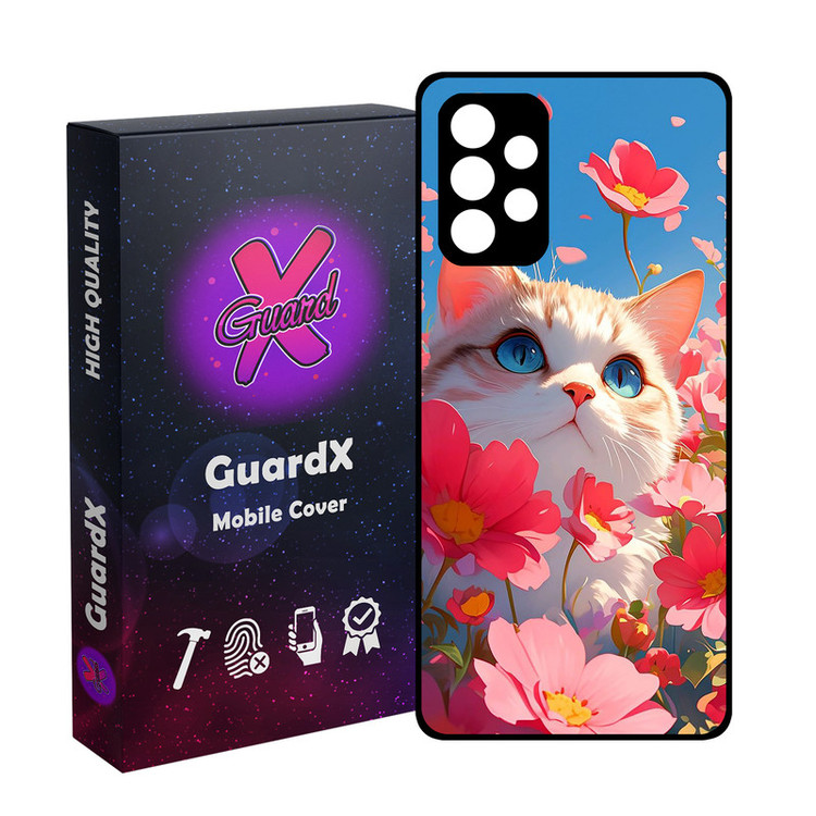 کاور گارد ایکس طرح گربه مدل Glass10742 مناسب برای گوشی موبایل سامسونگ Galaxy A53