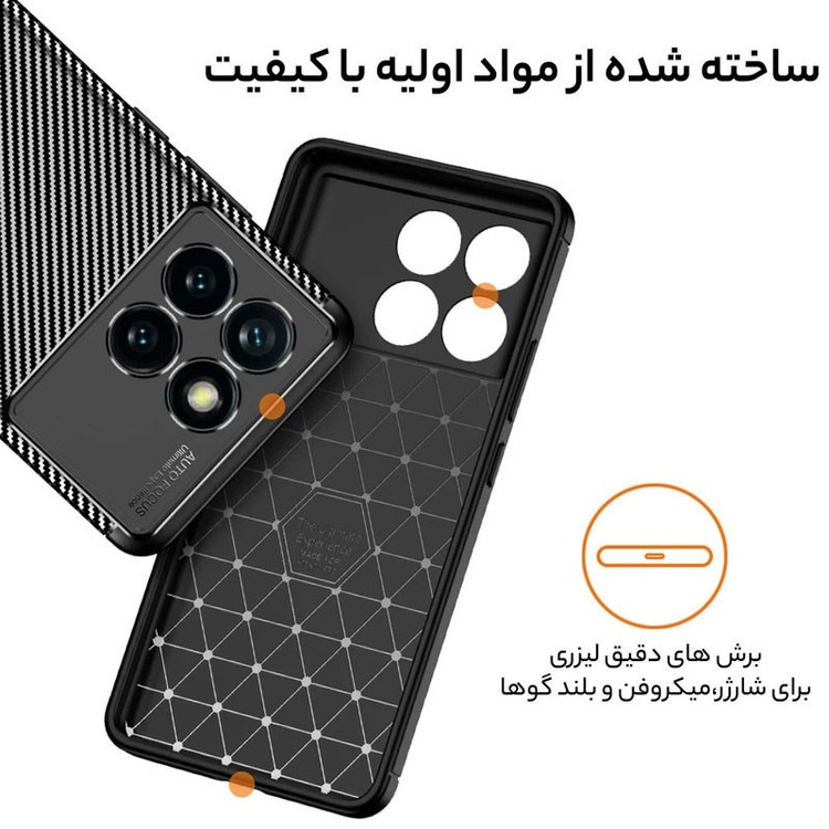 کاور بادی قاب مدل Carbon fiber_15c مناسب برای گوشی موبایل شیائومی Redmi 15C 4G / Poco C85