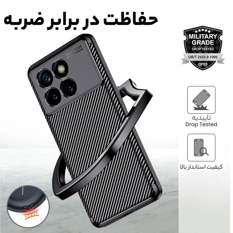 کاور بادی قاب مدل Carbon fiber_15c مناسب برای گوشی موبایل شیائومی Redmi 15C 4G / Poco C85