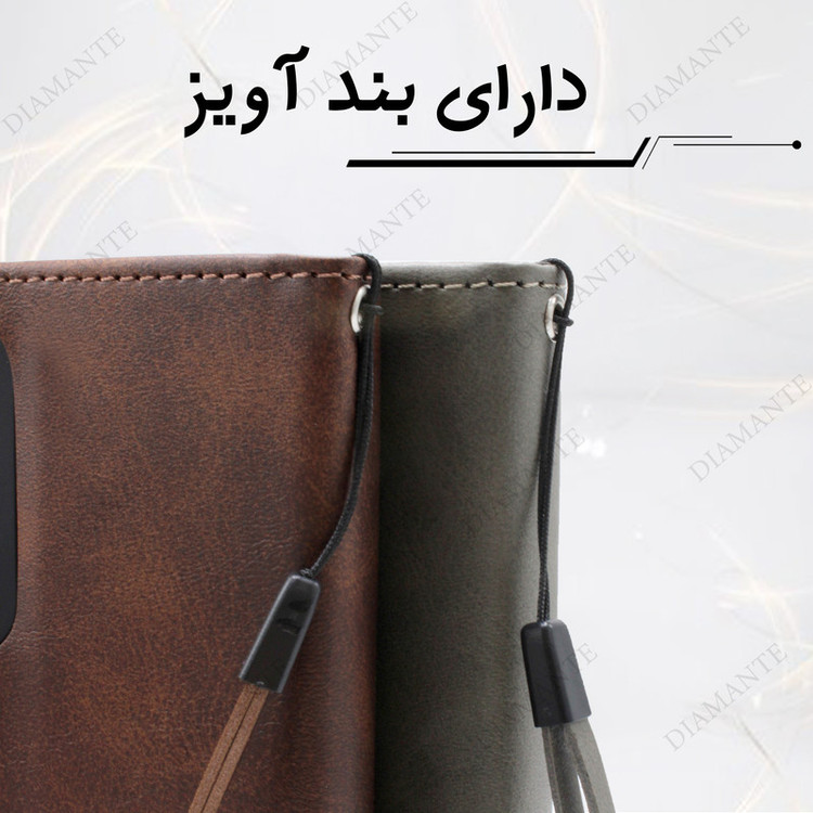 کیف کلاسوری دیامانته مدل Gray BK مناسب برای گوشی موبایل سامسونگ Galaxy J4 Core به همراه بندآویز