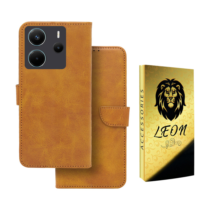 کیف کلاسوری لئون مدل Bors Oro مناسب برای گوشی موبایل شیائومی Redmi Note 14 4G