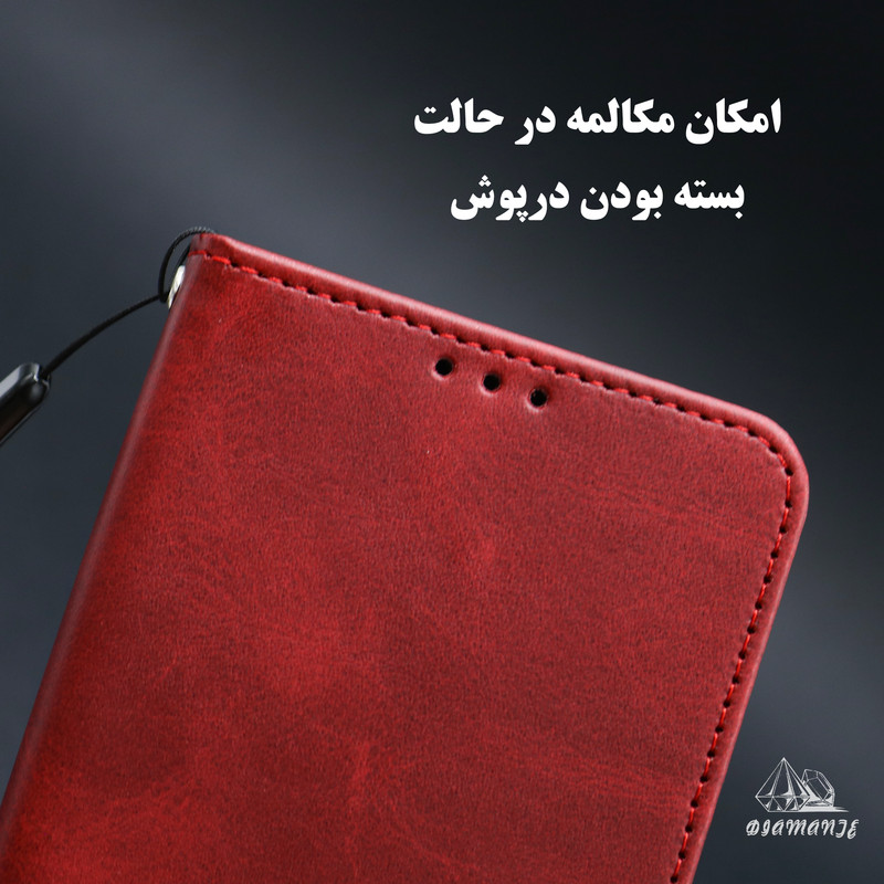 کیف کلاسوری دیامانته مدل Band Ros مناسب برای گوشی موبایل آنر X8A به همراه بندآویز