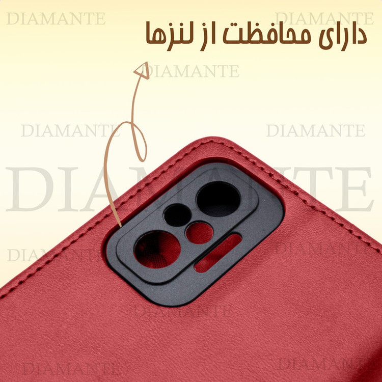 کیف کلاسوری دیامانته مدل Mokety Gn مناسب برای گوشی موبایل شیائومی Redmi Note 9 به همراه بندآویز
