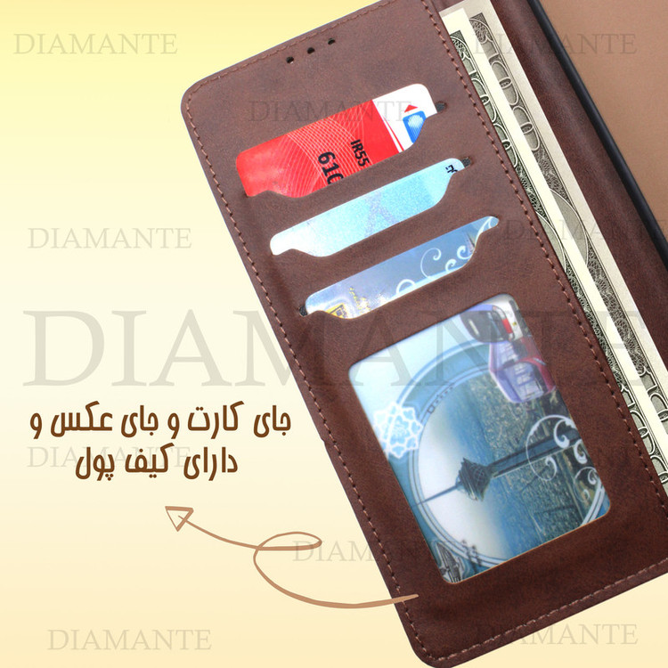 کیف کلاسوری دیامانته مدل Mokety Gn مناسب برای گوشی موبایل شیائومی Redmi Note 9 به همراه بندآویز