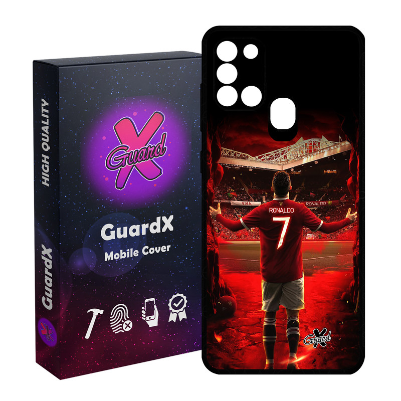 کاور گارد ایکس طرح Ronaldo مدل Glass10397 مناسب برای گوشی موبایل سامسونگ Galaxy A21s