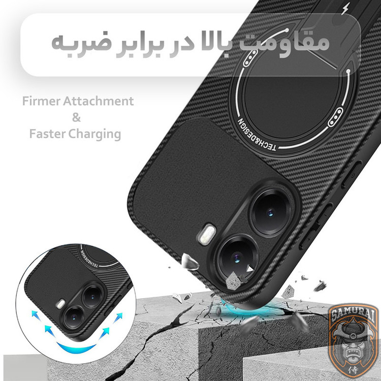 کاور سامورایی مدل Carbon Stand مناسب برای گوشی موبایل شیائومی Poco X7 Pro / Redmi Turbo 4