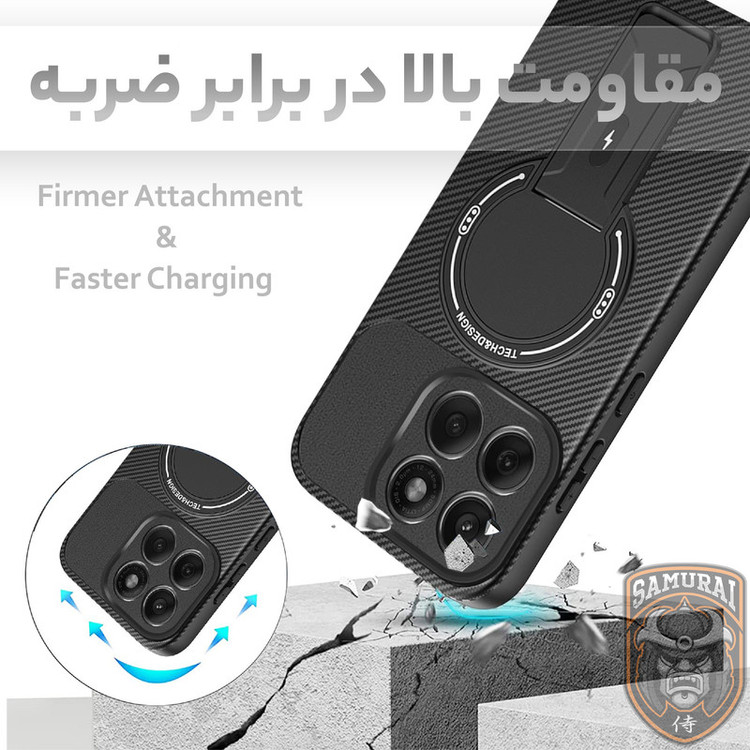 کاور سامورایی مدل Carbon Stand مناسب برای گوشی موبایل موتورولا Edge 60 Pro