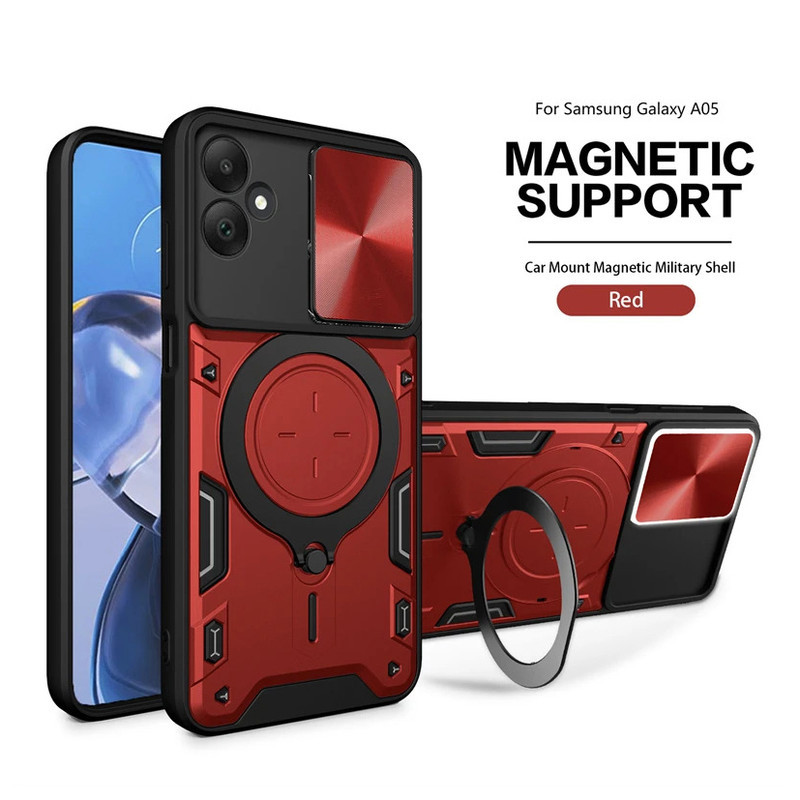 کاور اسپارتان مدل Magnet Ring Strap مناسب برای گوشی موبایل سامسونگ Galaxy A06 به همراه بند آویز