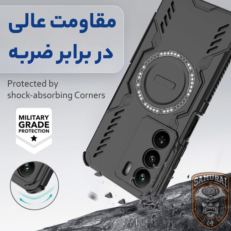 کاور سامورایی مدل Hunter مناسب برای گوشی موبایل ریلمی C71 / ریلمی C75 / ریلمی Narzo 80 Lite 5G