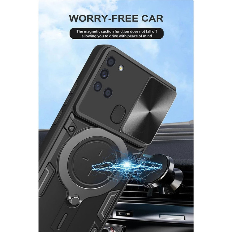 کاور اسپارتان مدل Magnet Ring Strap مناسب برای گوشی موبایل سامسونگ Galaxy A21S به همراه بند آویز