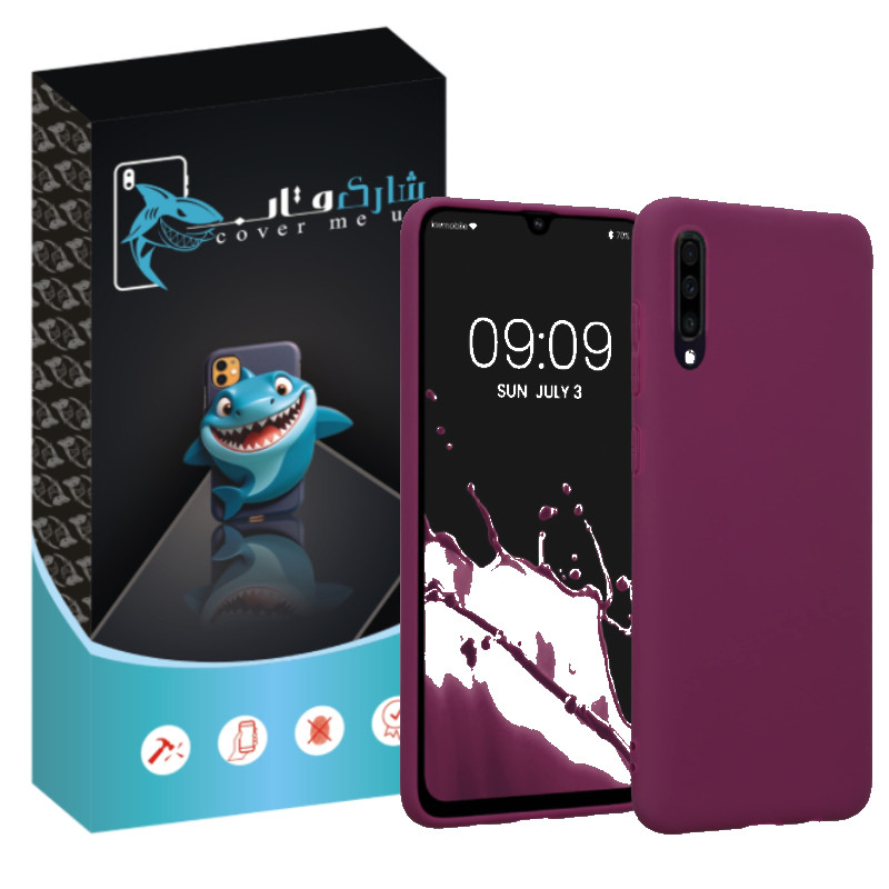 کاور شارک قاب مدل سیلیکونی پاک کنی مناسب برای گوشی موبایل سامسونگ Galaxy A70