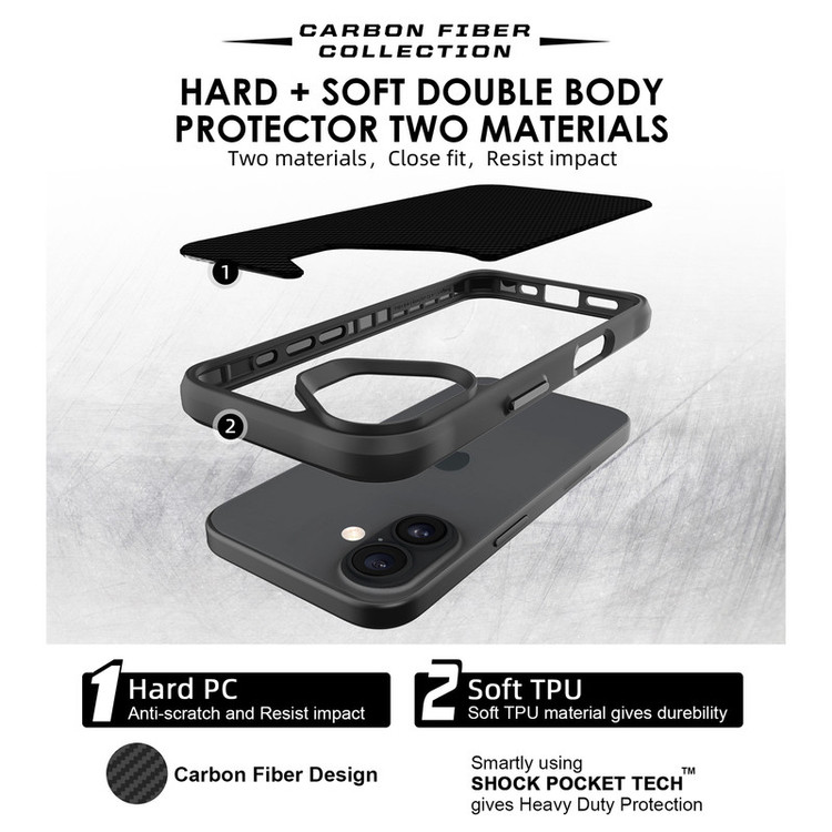 کاور سامورایی مدل Carbon Fiber مناسب برای گوشی موبایل اپل iPhone 16