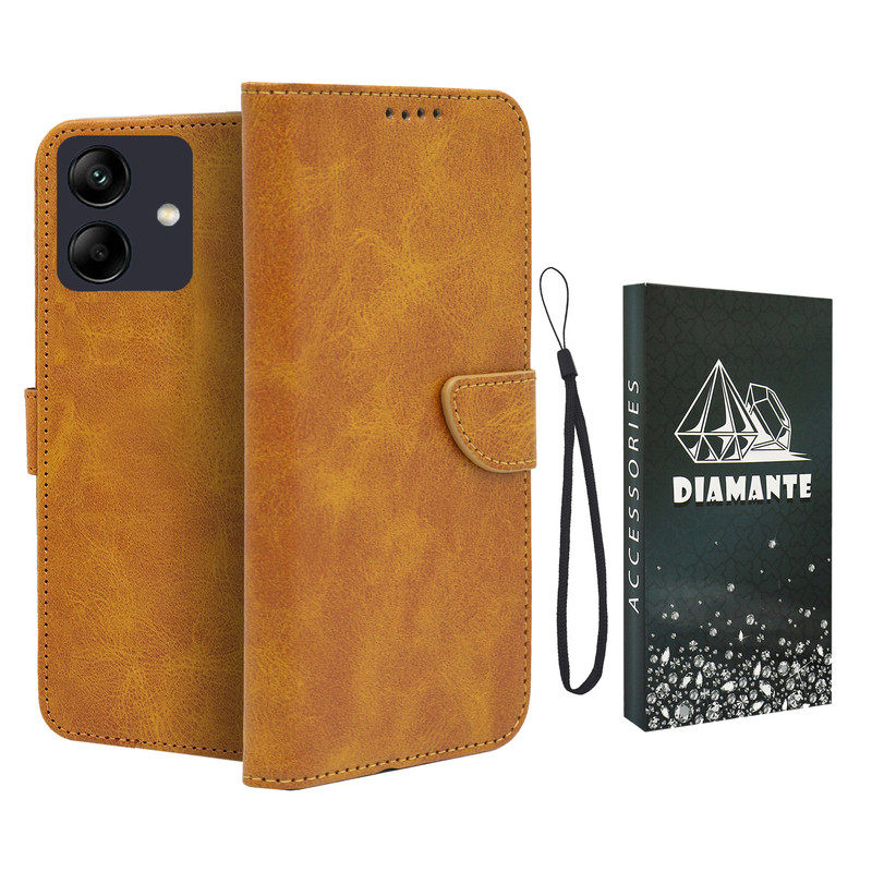 کیف کلاسوری دیامانته مدل Scusa Bk مناسب برای گوشی موبایل سامسونگ Galaxy A07 به همراه بند آویز