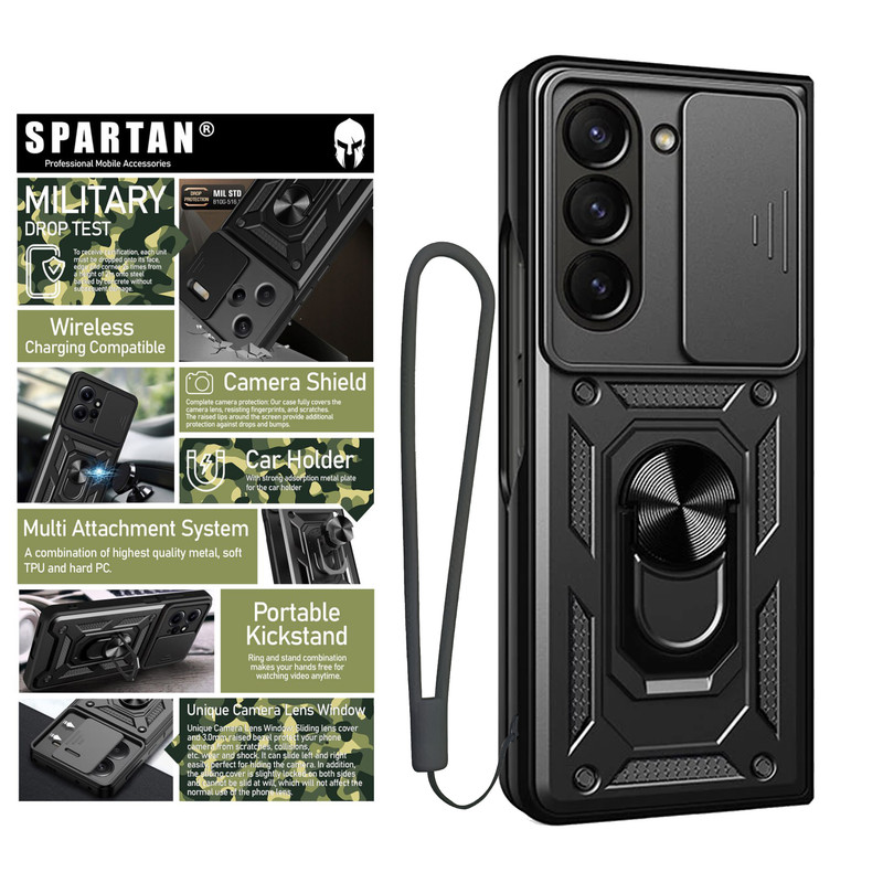 کاور اسپارتان مدل Defender Armor Strap مناسب برای گوشی موبایل سامسونگ Galaxy Z Fold 5 به همراه بند