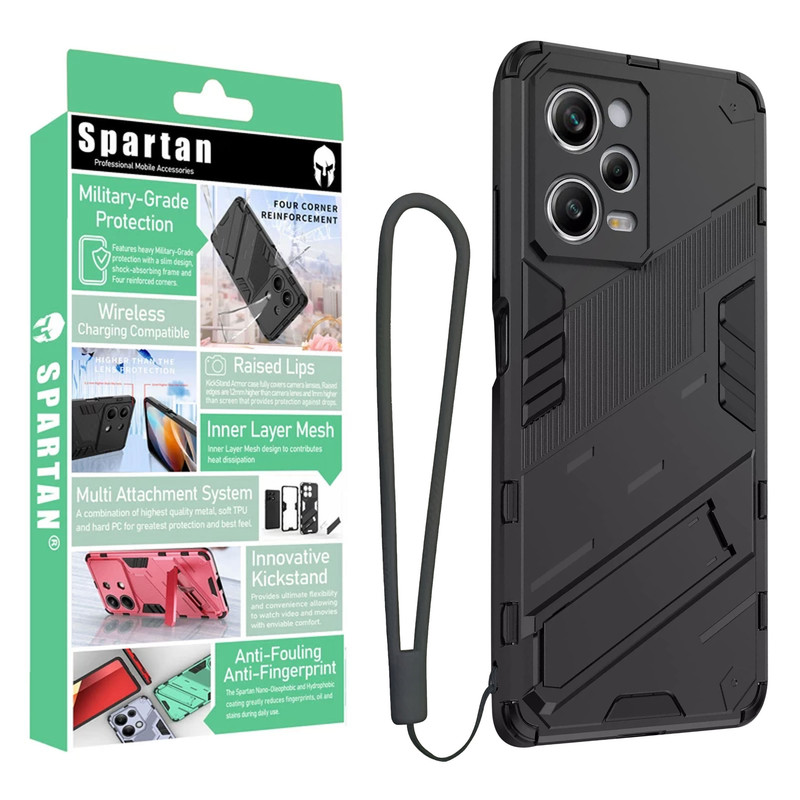 کاور اسپارتان مدل Bibercas Strap مناسب برای گوشی موبایل شیائومی Poco X5 Pro به همراه بندآویز