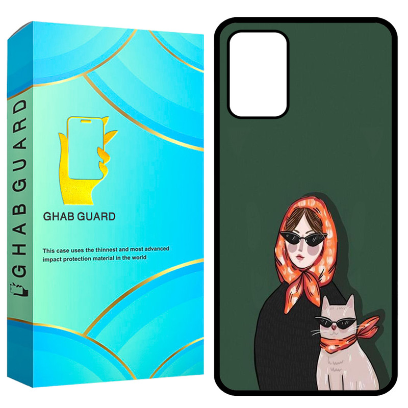 کاور قاب گارد طرح دختر و گربه مدل GCHPA324 مناسب برای گوشی موبایل سامسونگ Galaxy A32 4G