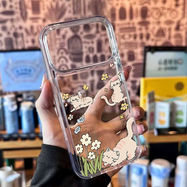 کاور طرح Cat & Flower مناسب برای گوشی موبایل اپل IPhone 17 Pro Max