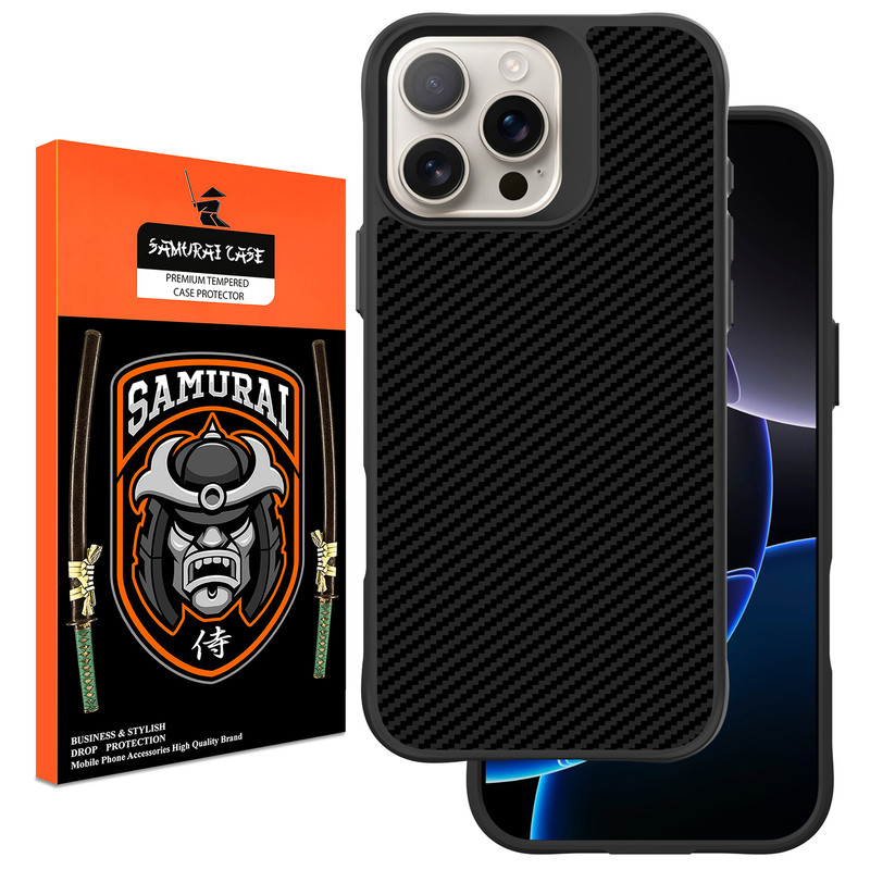 کاور سامورایی مدل Carbon Fiber مناسب برای گوشی موبایل اپل iPhone 16 Pro Max