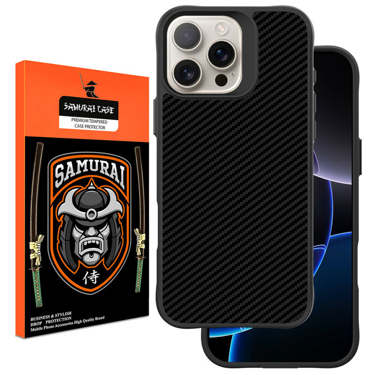 کاور سامورایی مدل Carbon Fiber مناسب برای گوشی موبایل اپل iPhone 16 Pro Max