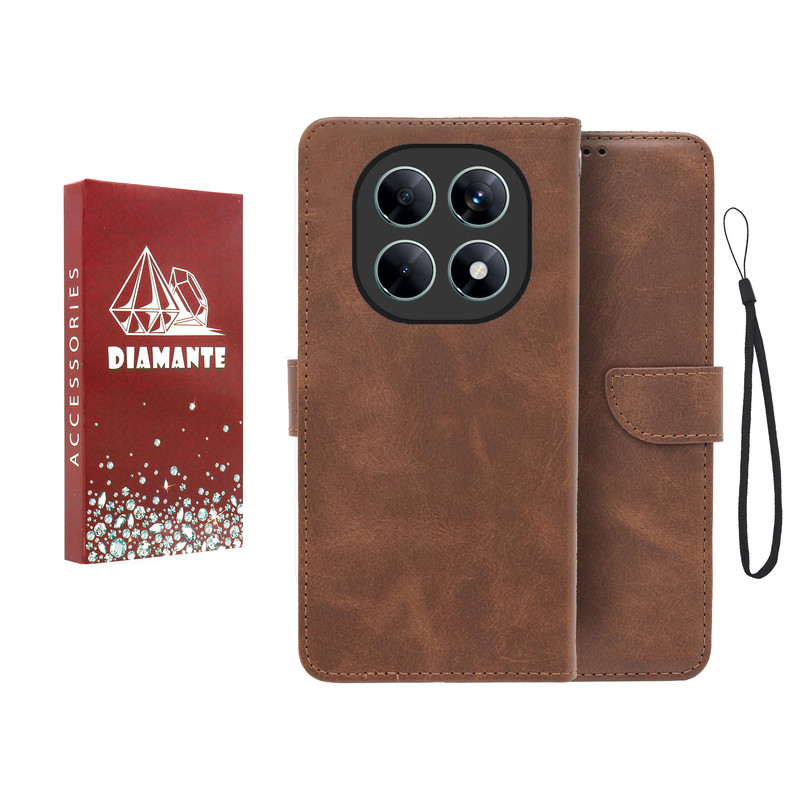کیف کلاسوری دیامانته مدل جاکارتی بنددار مناسب برای گوشی موبایل شیائومی Redmi Note 15 4G به همراه بندآویز