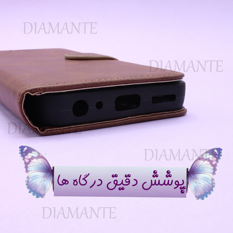 کیف کلاسوری دیامانته مدل جاکارتی بنددار مناسب برای گوشی موبایل شیائومی Redmi Note 15 4G به همراه بندآویز