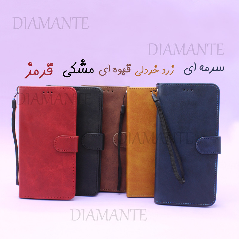 کیف کلاسوری دیامانته مدل جاکارتی بنددار مناسب برای گوشی موبایل شیائومی Redmi Note 15 4G به همراه بندآویز