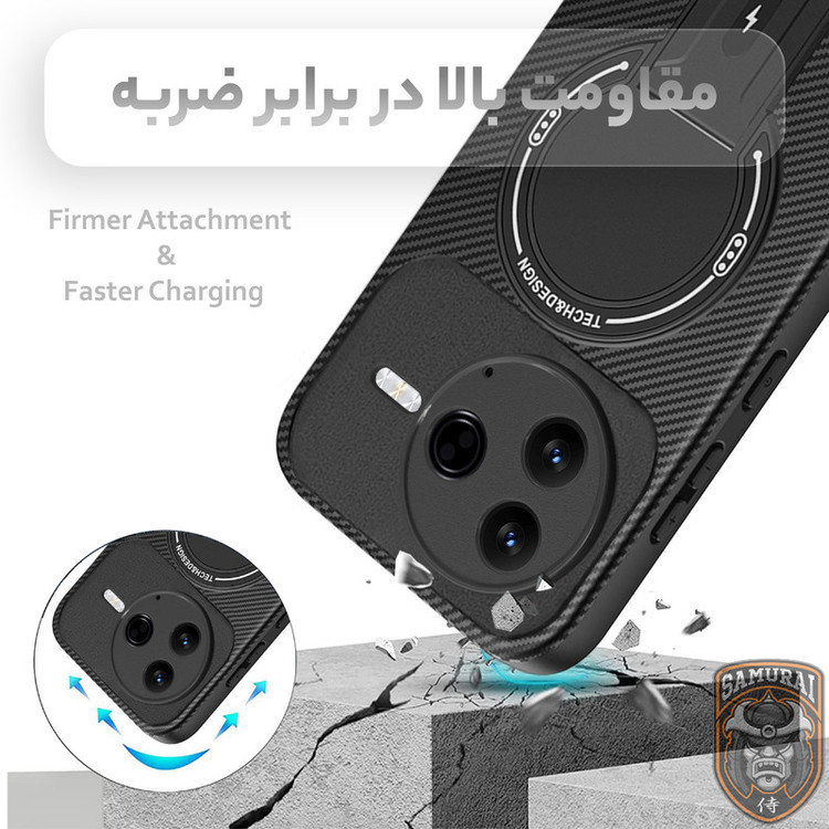 کاور سامورایی مدل Carbon Stand مناسب برای گوشی موبایل شیائومی Poco F7 Pro
