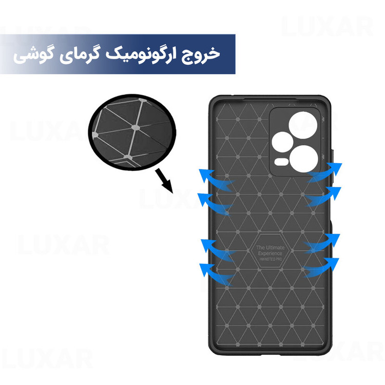 کاور لوکسار مدل Carbon Fiber 2مناسب برای گوشی موبایل شیائومی Poco X5 5G / Redmi Note 12 5G