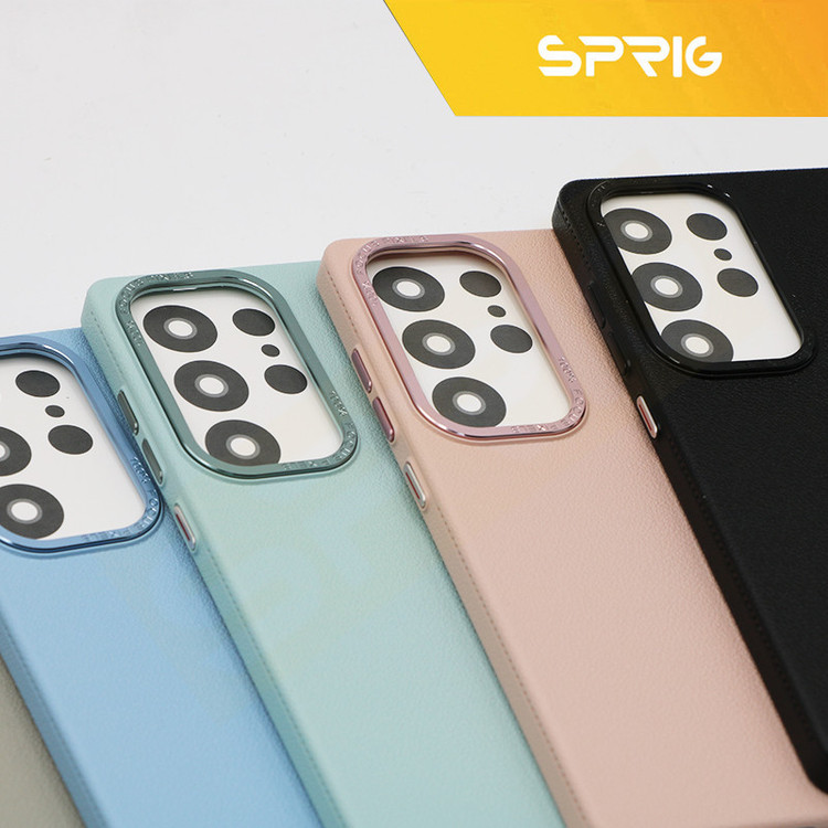کاور اسپریگ مدل Leather Skin مناسب برای گوشی موبایل سامسونگ Galaxy S25 Ultra