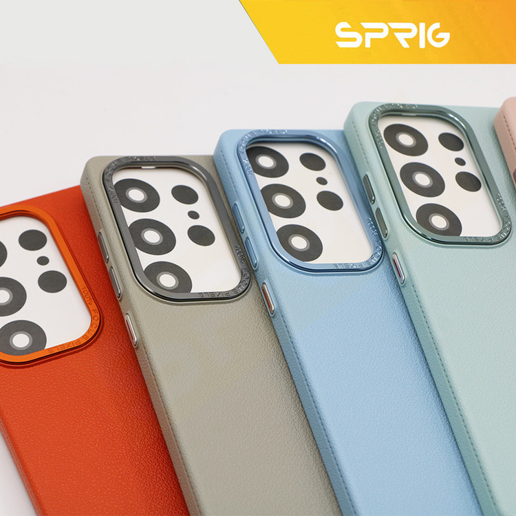 کاور اسپریگ مدل Leather Skin مناسب برای گوشی موبایل سامسونگ Galaxy S25 Ultra