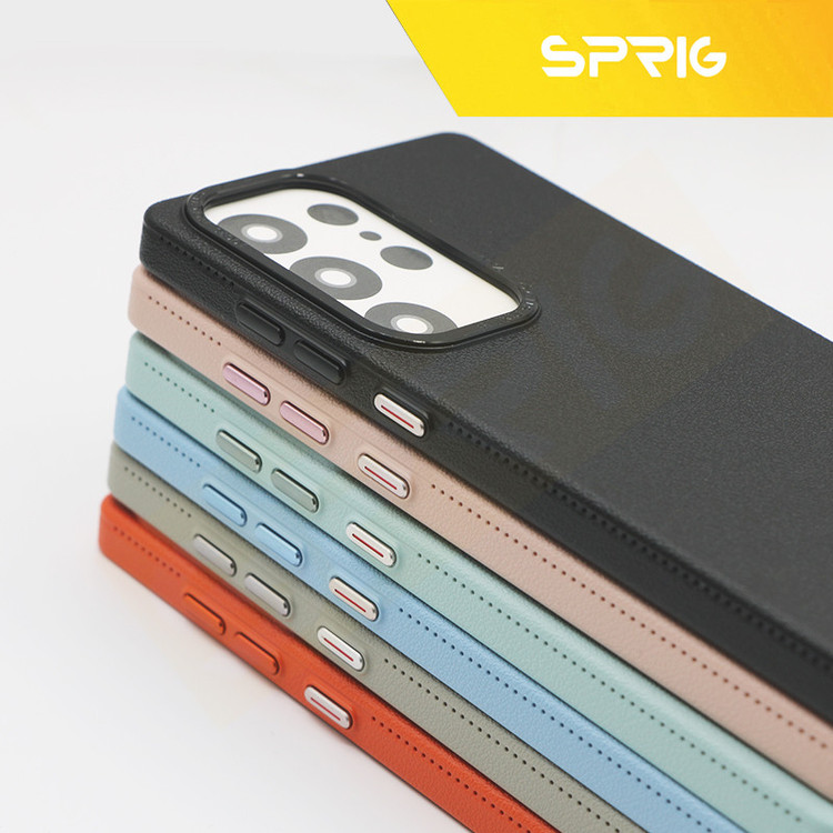 کاور اسپریگ مدل Leather Skin مناسب برای گوشی موبایل سامسونگ Galaxy S25 Ultra