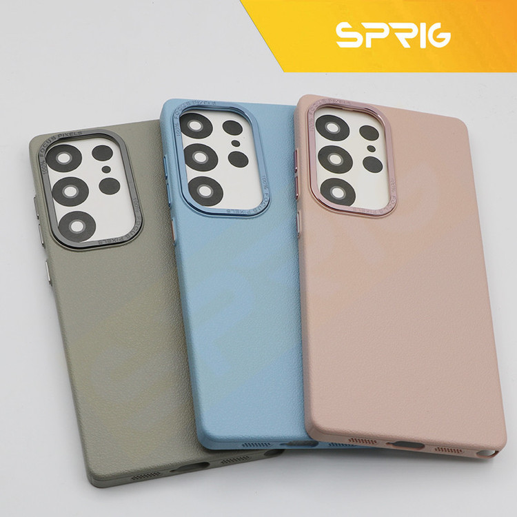 کاور اسپریگ مدل Leather Skin مناسب برای گوشی موبایل سامسونگ Galaxy S25 Ultra