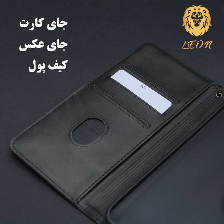 کیف کلاسوری لئون مدل Scusa Oro مناسب برای گوشی موبایل سامسونگ Galaxy A07 به همراه بند آویز