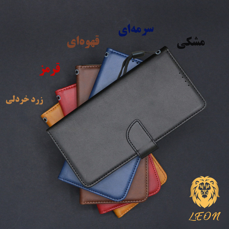 کیف کلاسوری لئون مدل Scusa Oro مناسب برای گوشی موبایل سامسونگ Galaxy A07 به همراه بند آویز