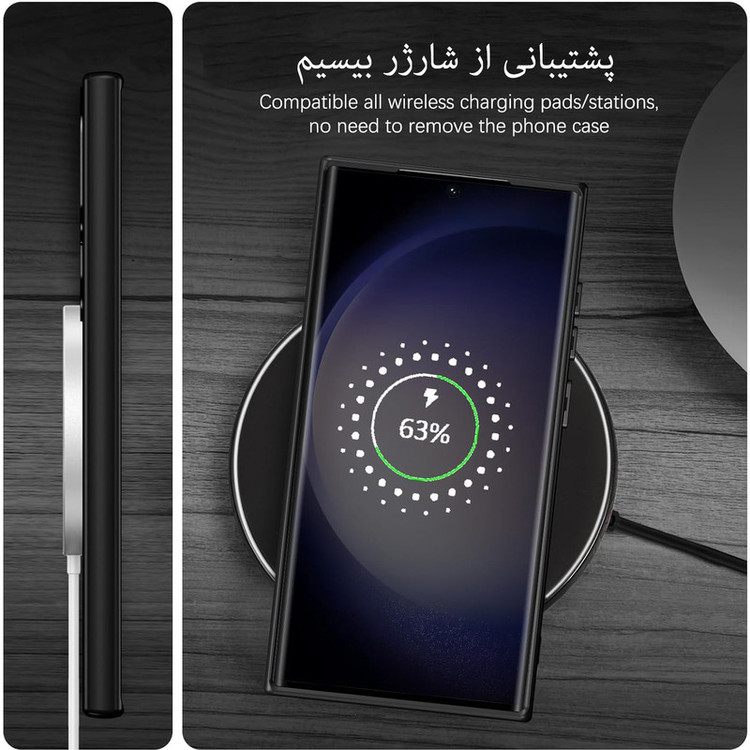 کاور بادی قاب مدل مگ سیف مات طرح Magsafe مناسب برای گوشی موبایل سامسونگ Galaxy S25 Ultra